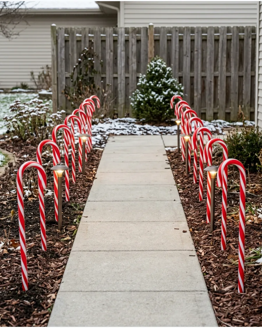 14. Candy Cane Christmas Walkway