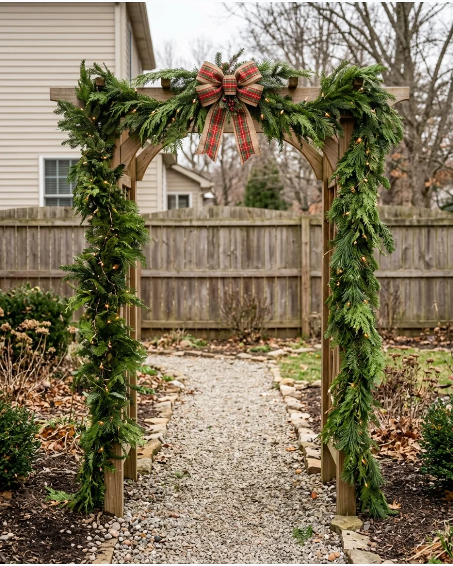 31. Evergreen Christmas Garden Arbor