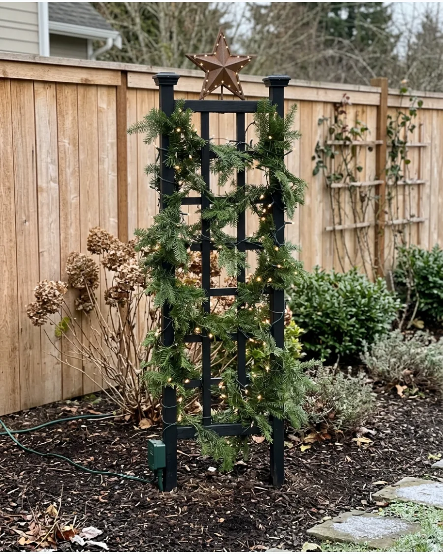 33. Lighted Christmas Trellis