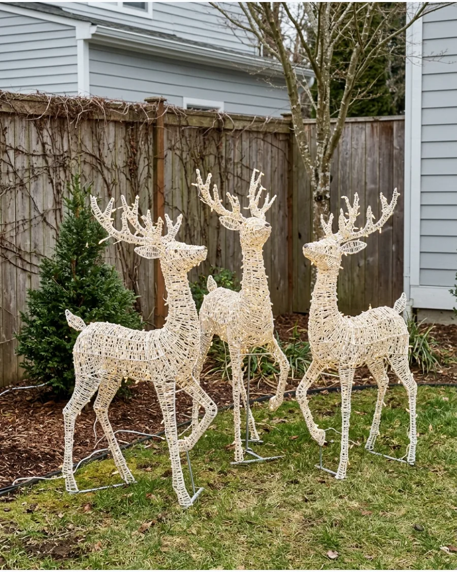 51. Giant Light-Up Reindeer Garden Scene