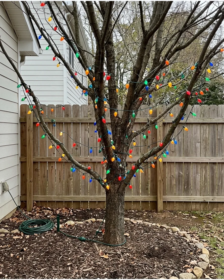 6. Vintage Multicolor Light Garden Tree