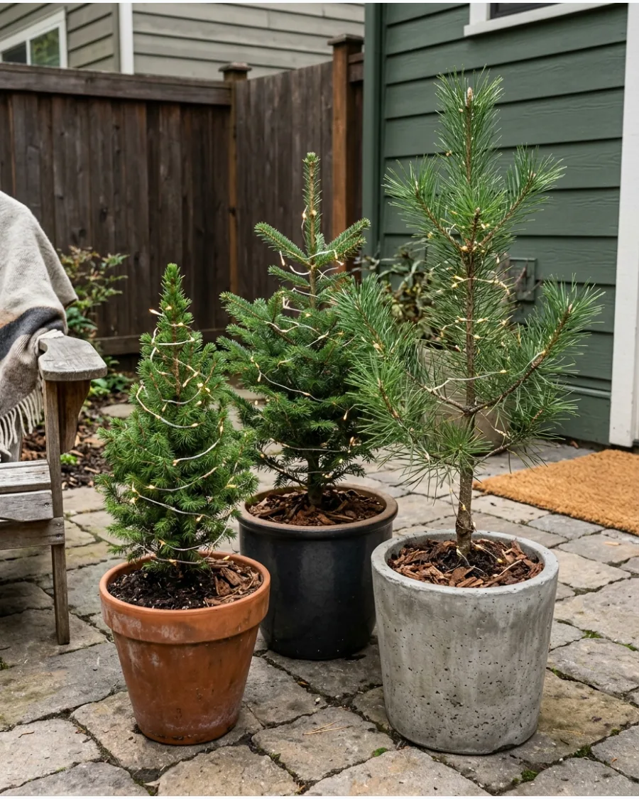 9. Mini Christmas Tree Garden