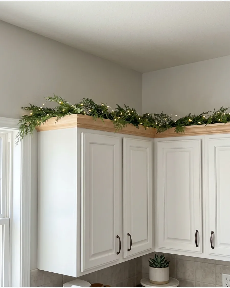 13. Soft Fairy Light Cedar Garland