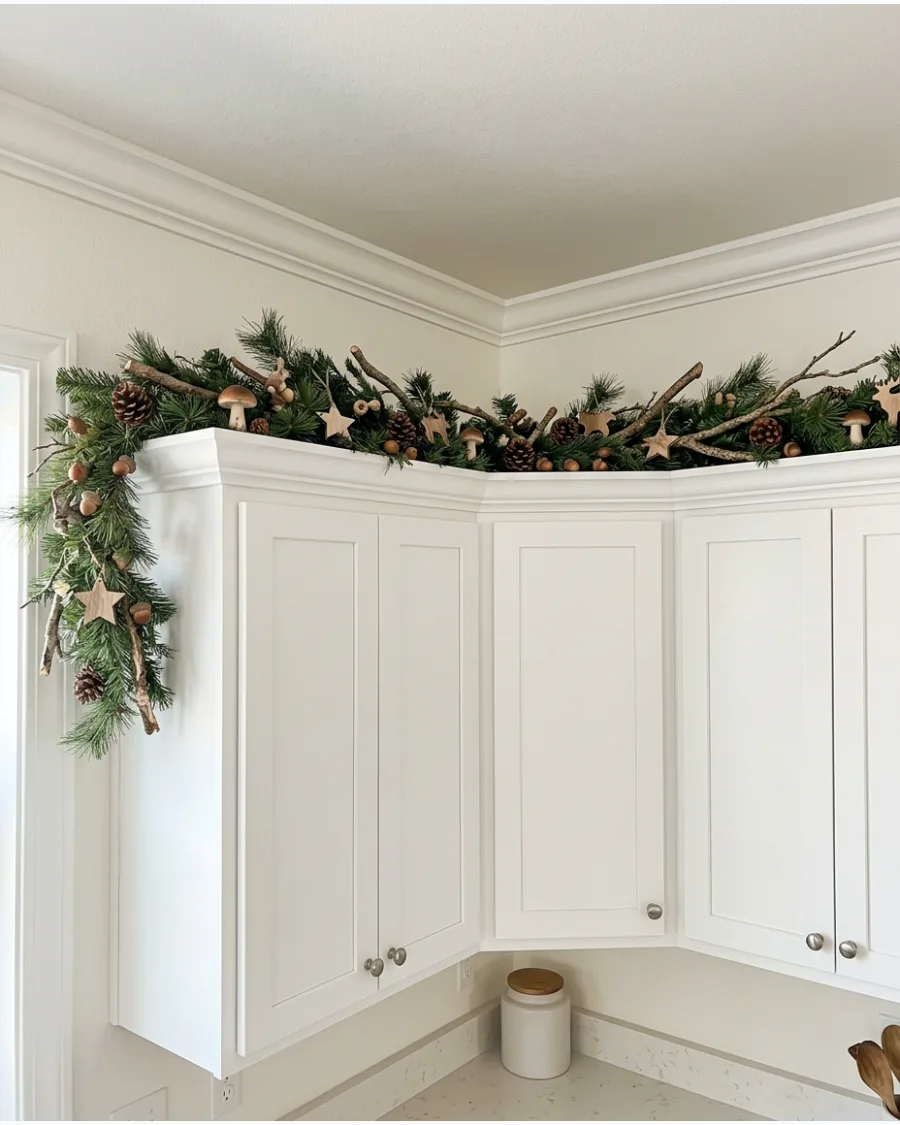 32. Woodland Garland Above Cabinets