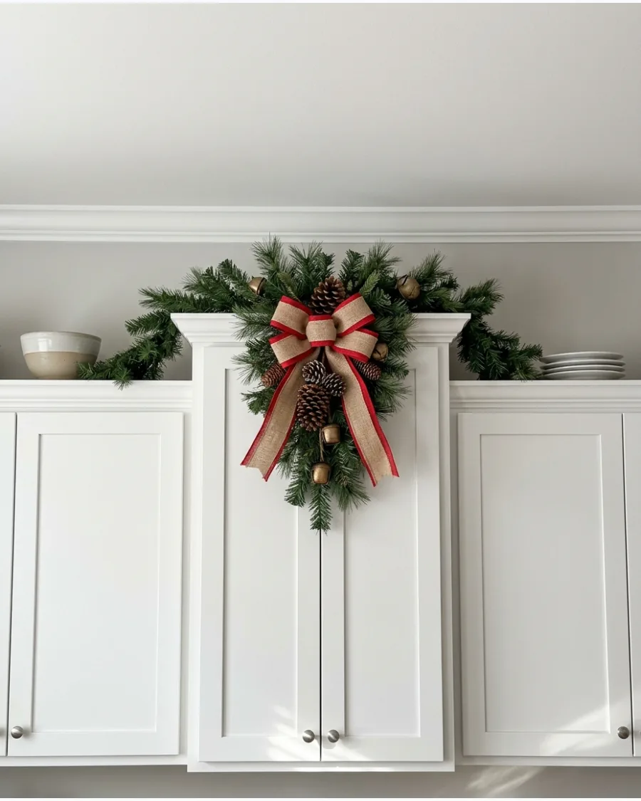 47. Garland With a Center Cabinet Focal Point