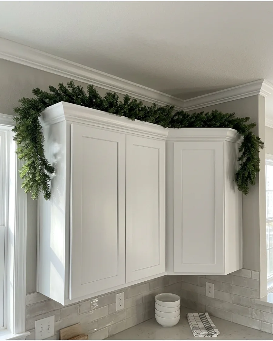 48. Cascading Garland at the Cabinet Ends