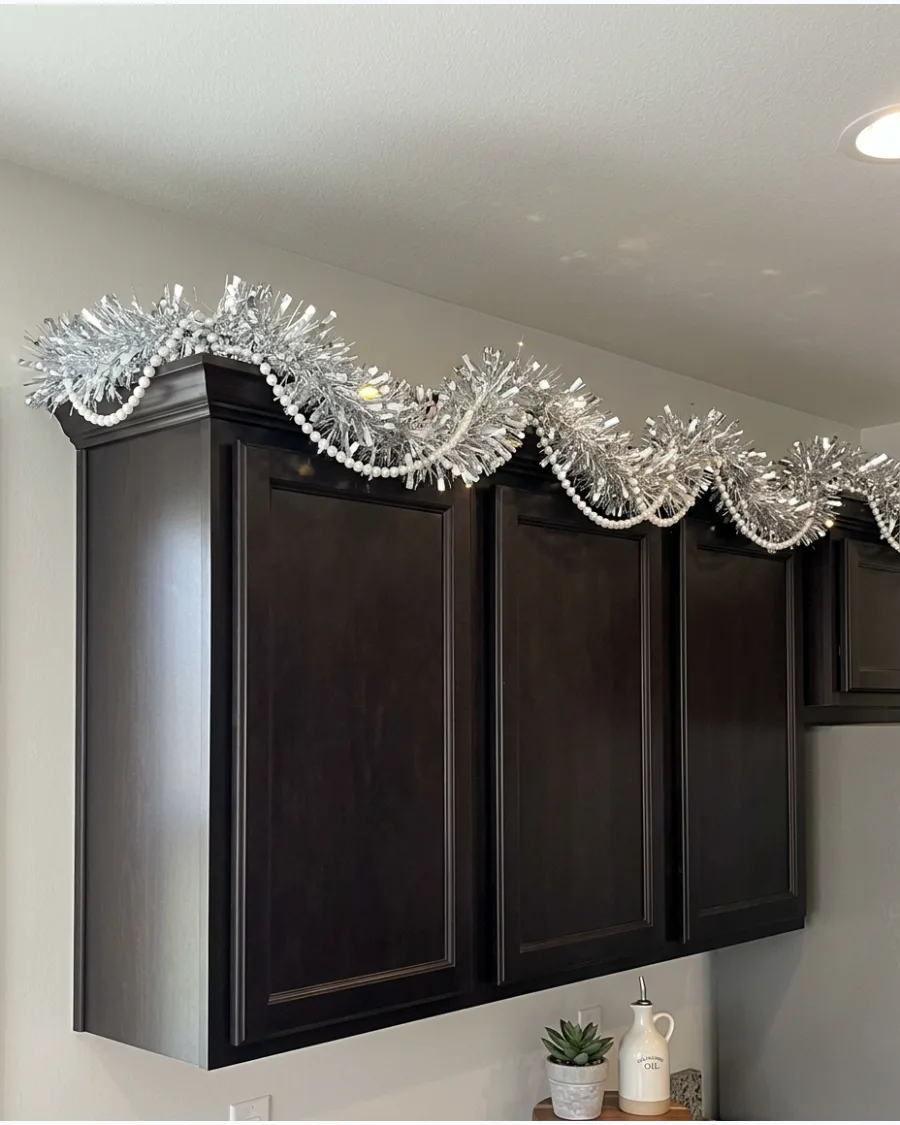 53. Silver Tinsel and Bead Layers