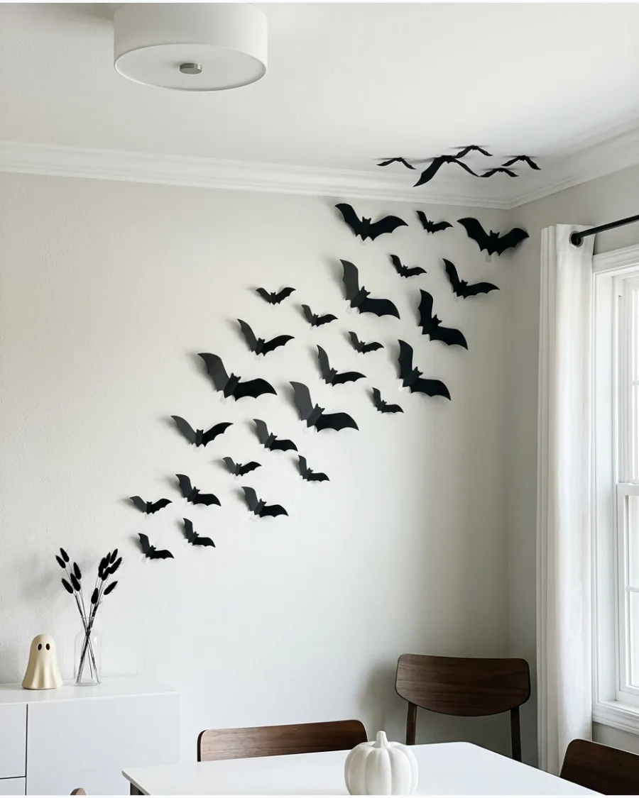 1. Classic Black Paper Bat Swarm