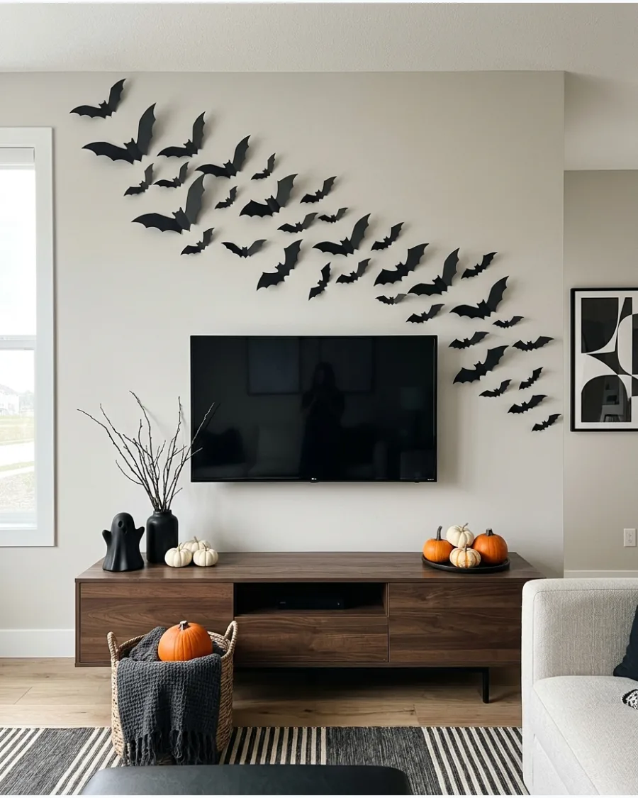 28. Bats Above a TV Console