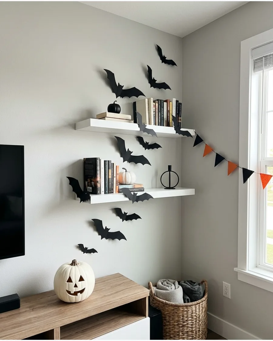 35. Bats Around Floating Shelves