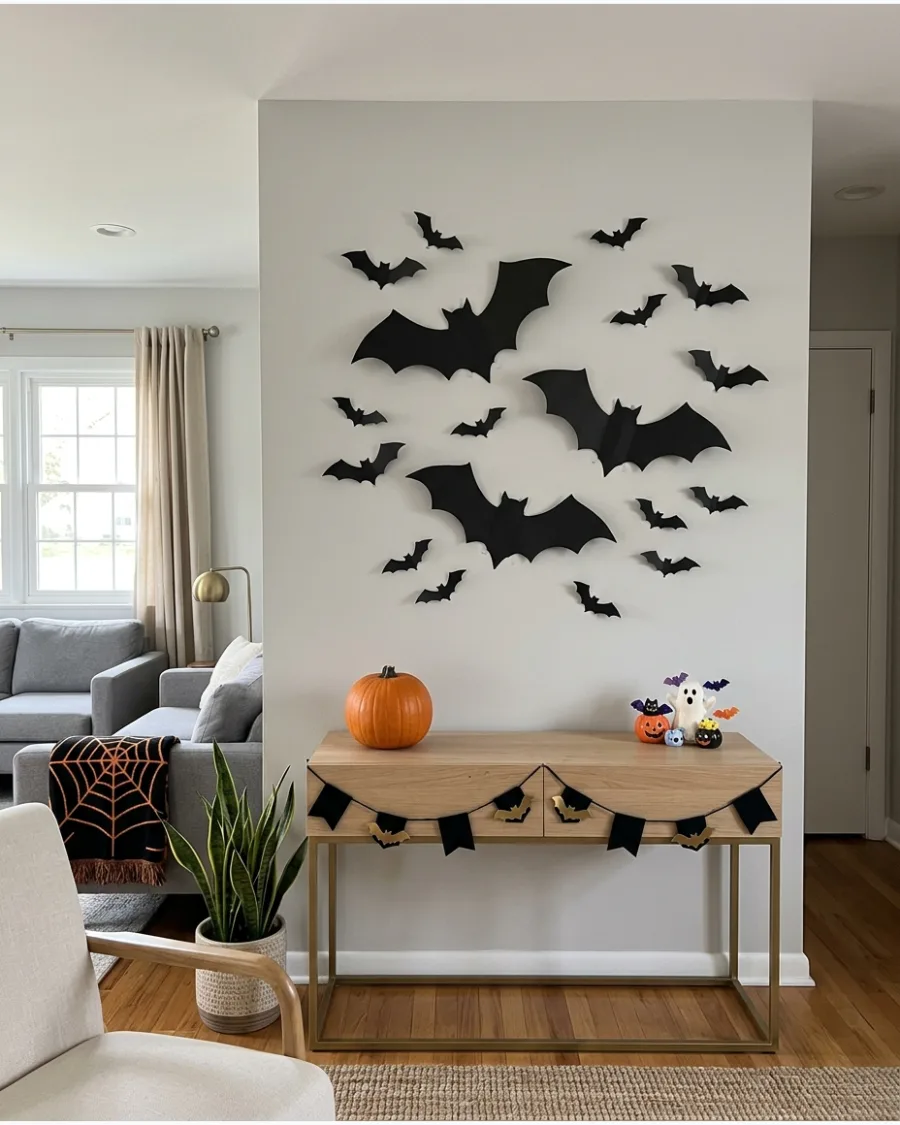 5. Oversized Bat Feature Wall