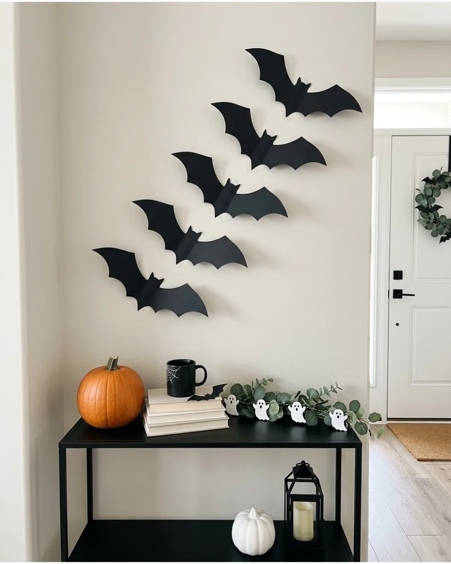 6. Minimalist Five-Bat Wall Display
