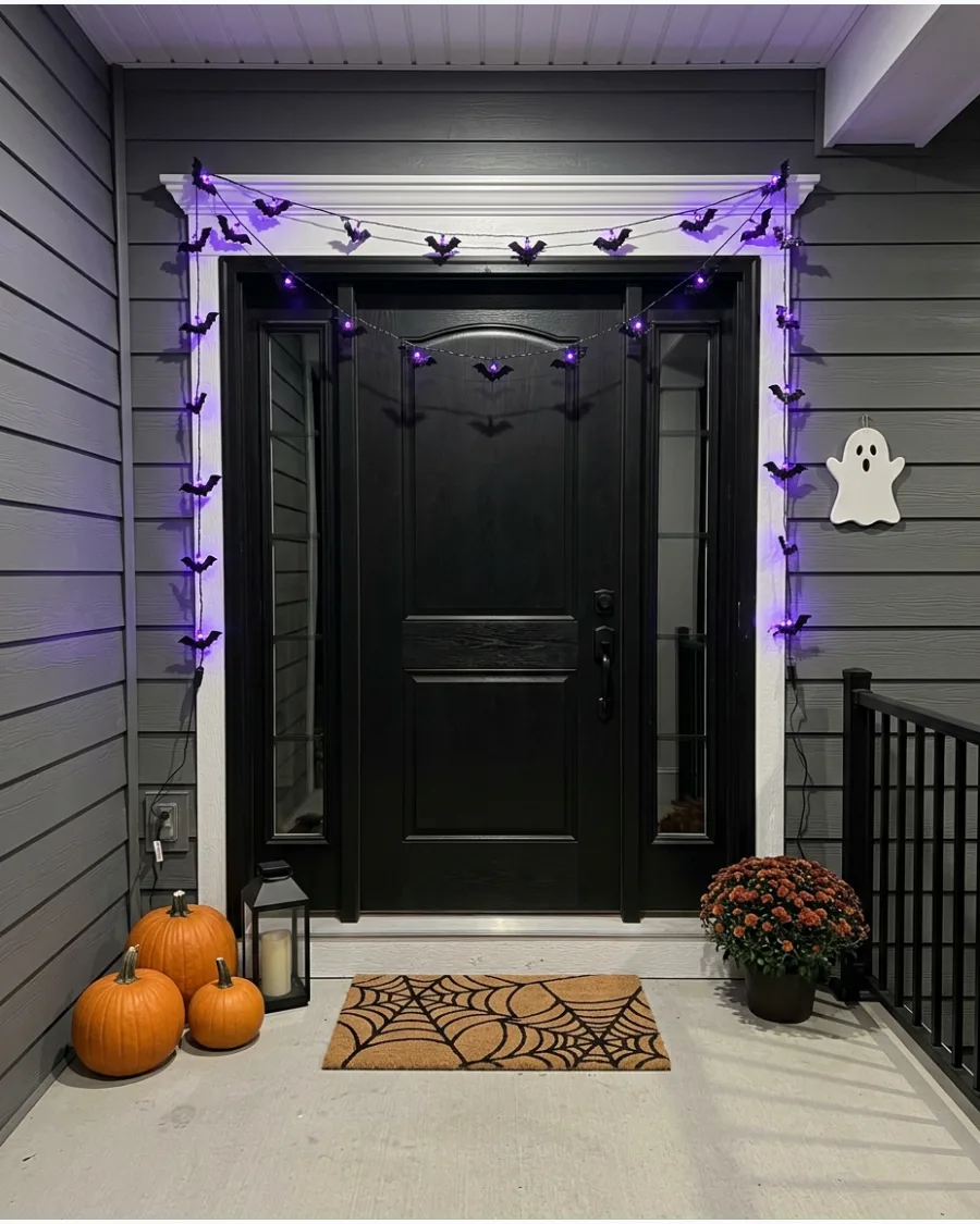 19. Layered Bat Silhouette Entryway