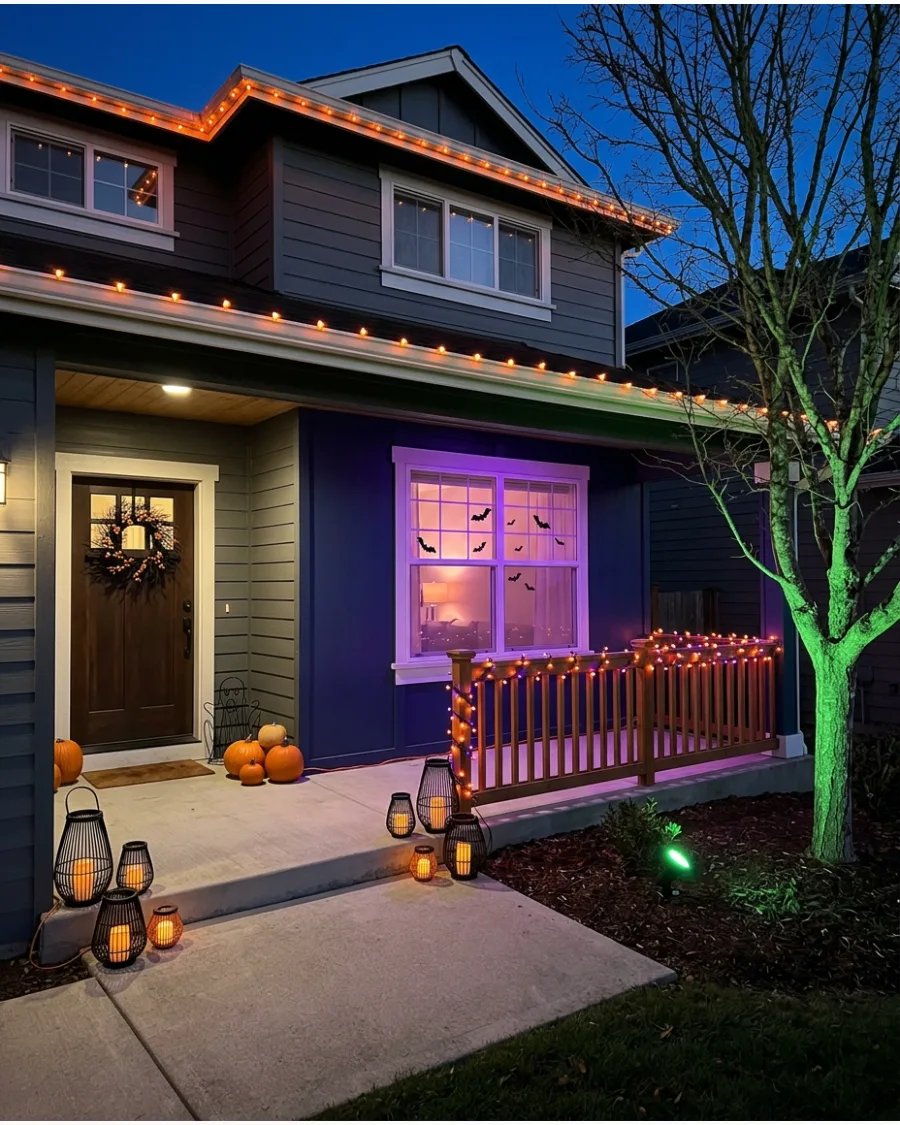 30. Complete Layered Outdoor Light Display