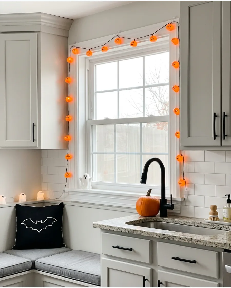 50. Halloween Kitchen Window Lights