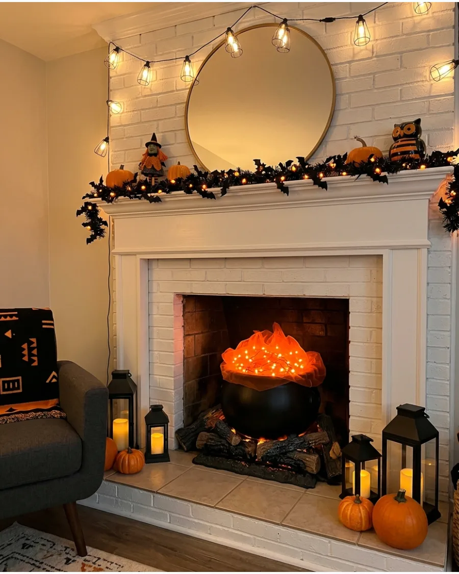 58. Glowing Fireplace Cauldron