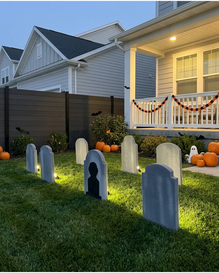 8. Glowing Cemetery Tombstones