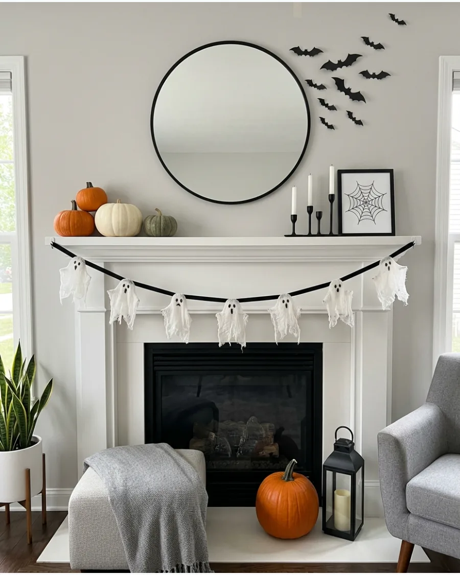 10. Cheesecloth Ghost Garland