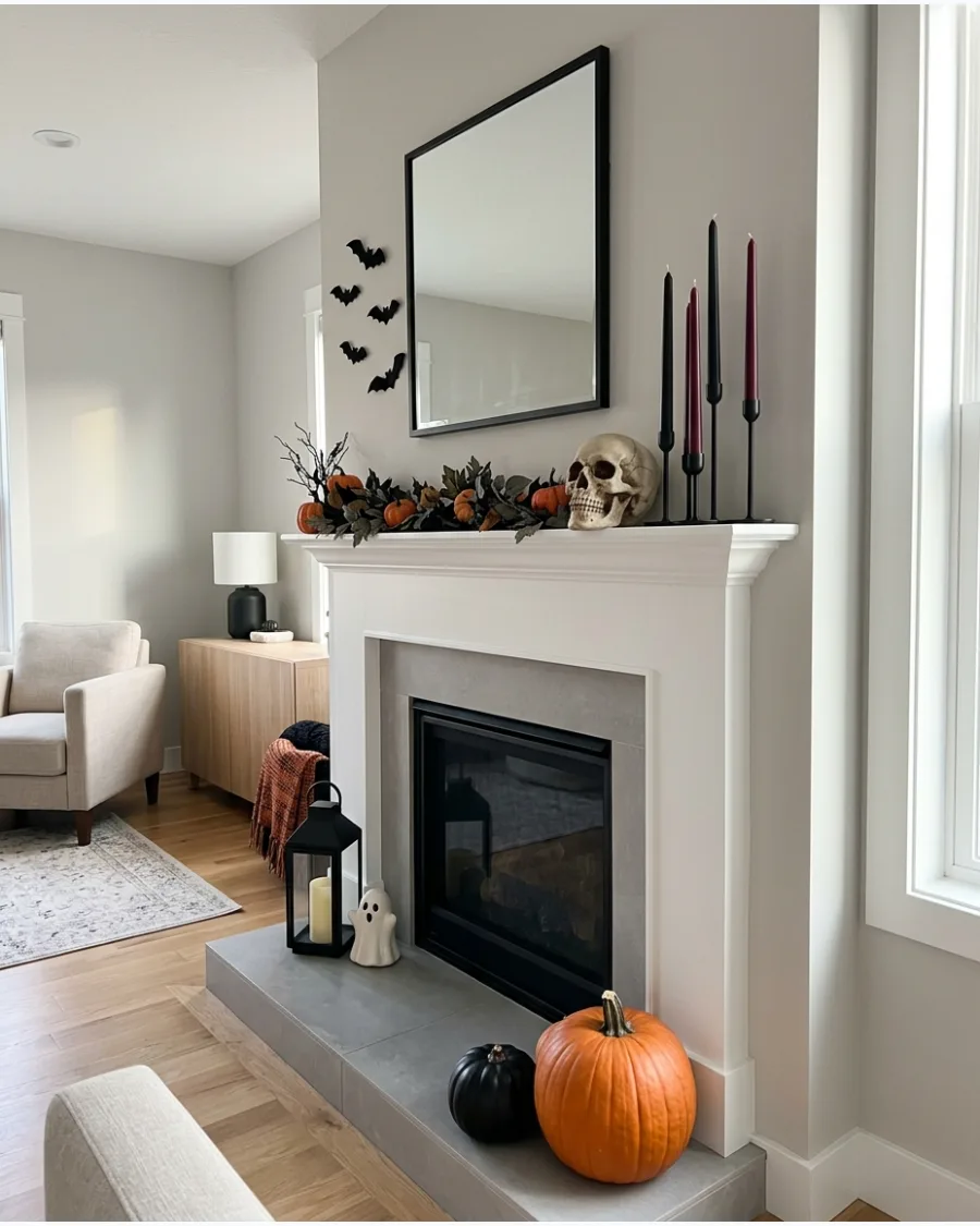 18. Skull and Candle Mantel