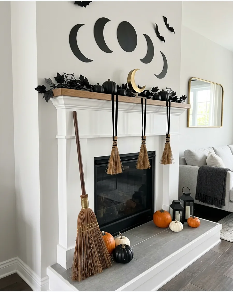 28. Witch Broom Mantel