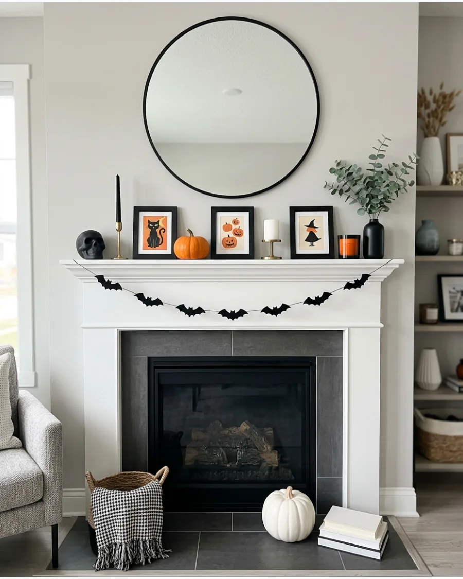 40. Vintage Halloween Postcard Mantel