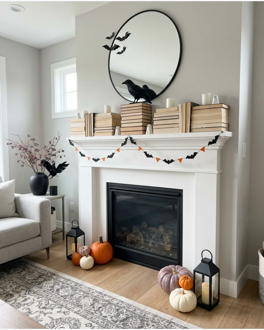 43. Antique Book Mantel