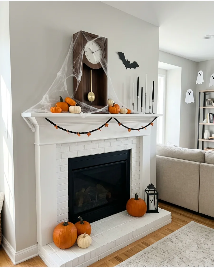 44. Vintage Clock Mantel