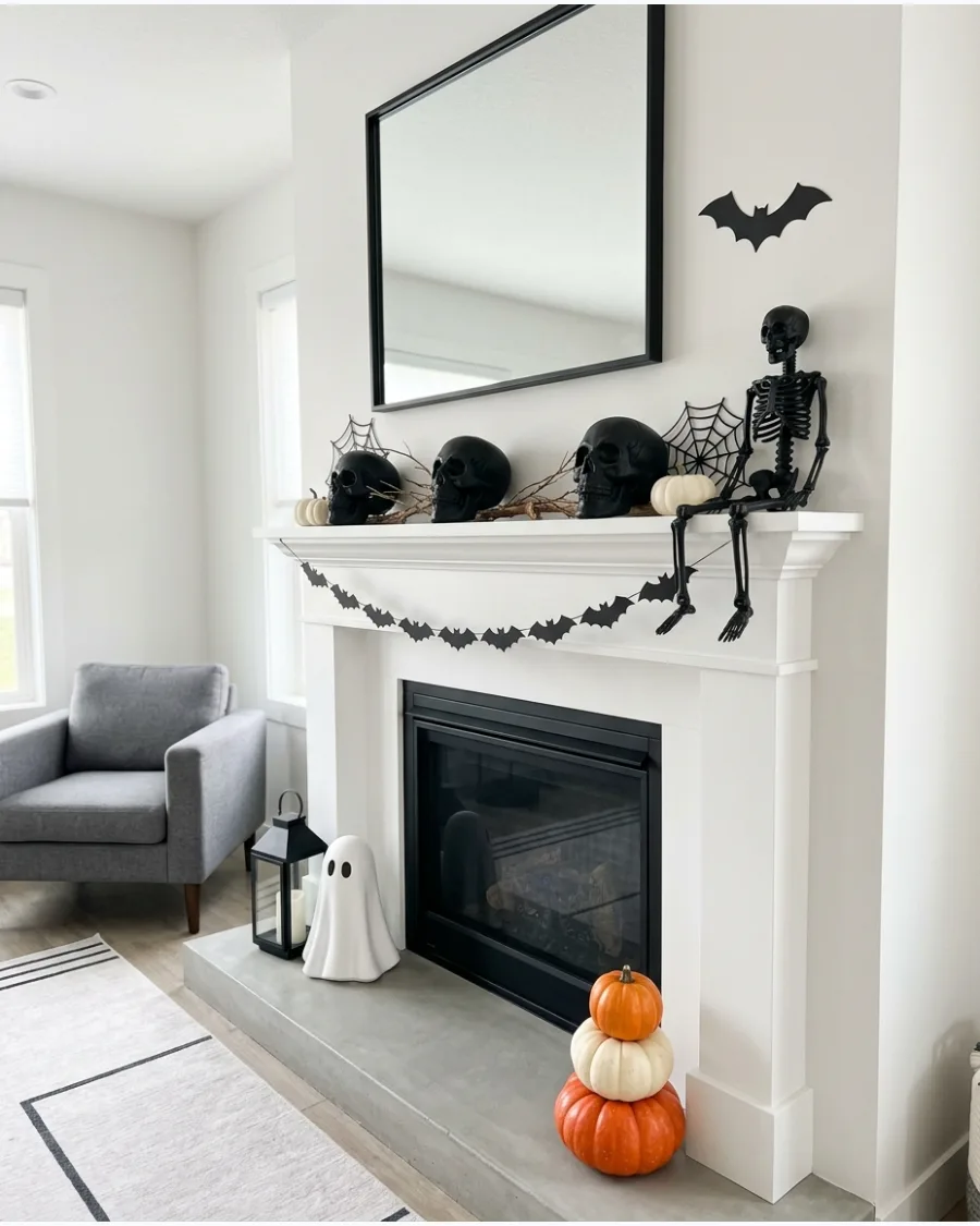 48. Dollar Store Skeleton Mantel