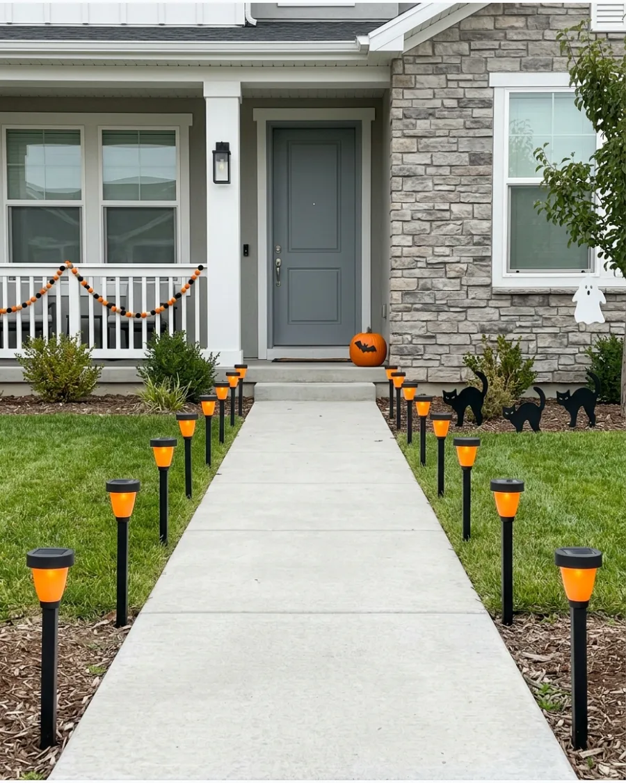 11. Orange Pathway Lights