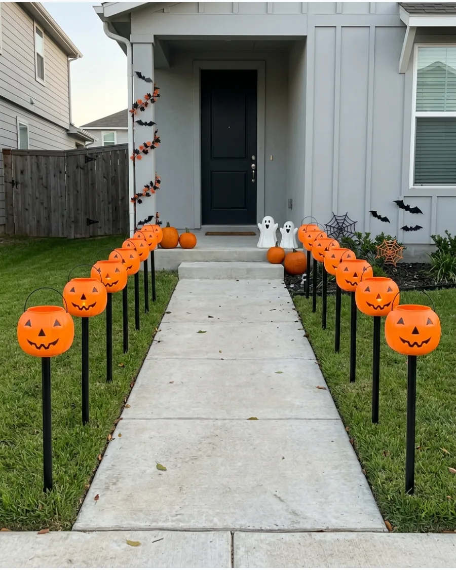 14. Glowing Pumpkin Stakes