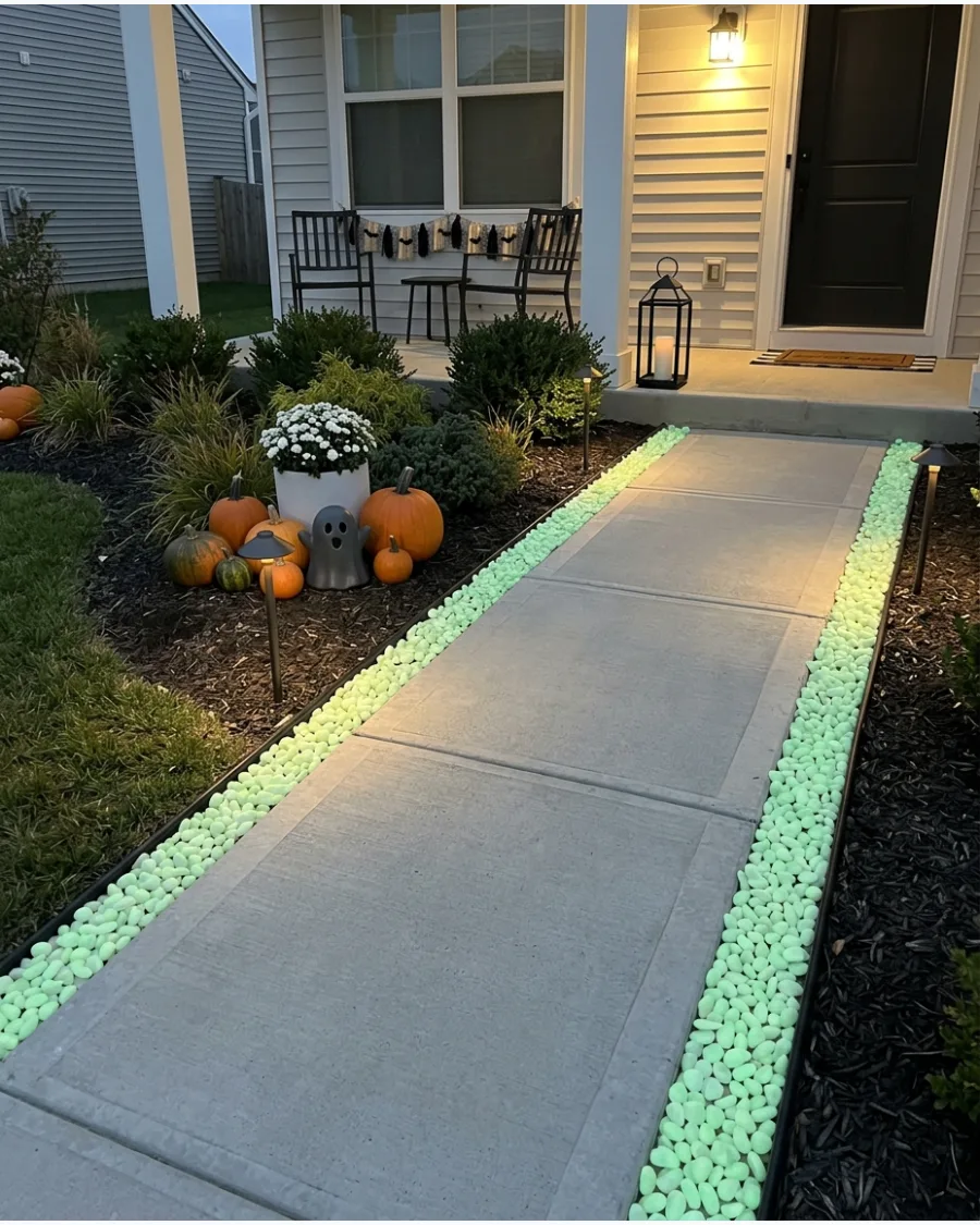 18. Glowing Pebble Walkway
