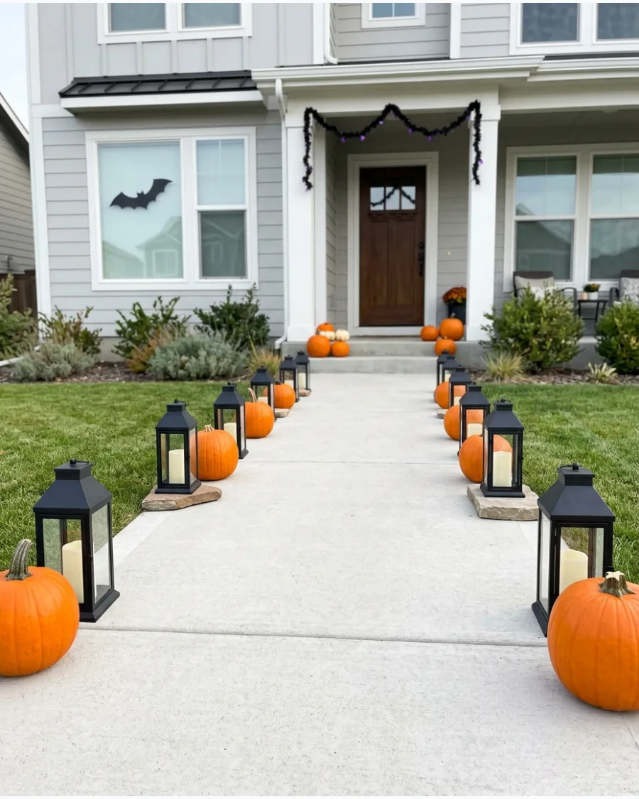 2. Pumpkin and Lantern Path