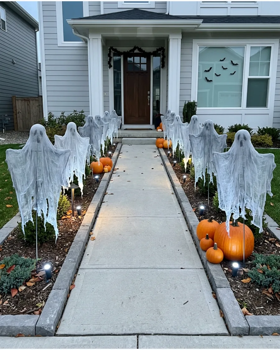 25. Cheesecloth Ghost Walkway