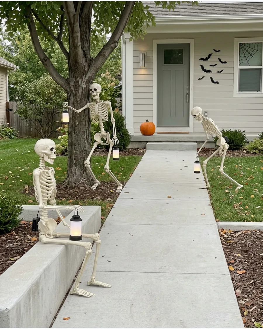32. Skeleton Lantern Bearers