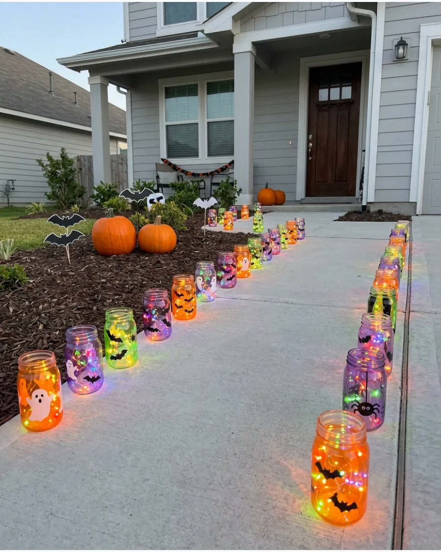 4. Mason Jar Halloween Lights