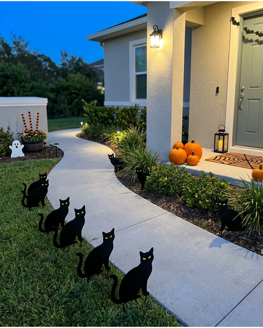 8. Black Cat Walkway Markers