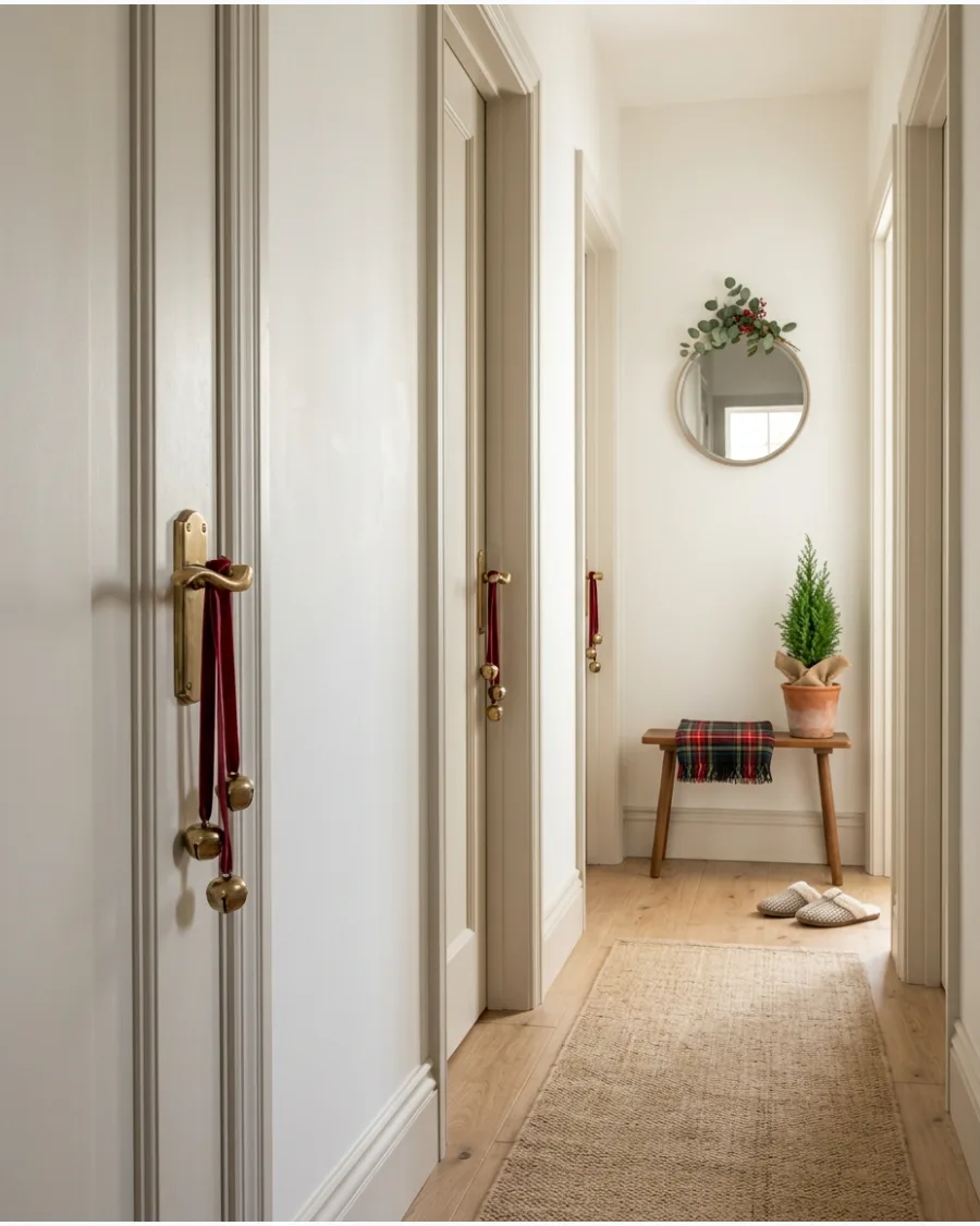 17. Hanging Christmas Bells on Door Handles