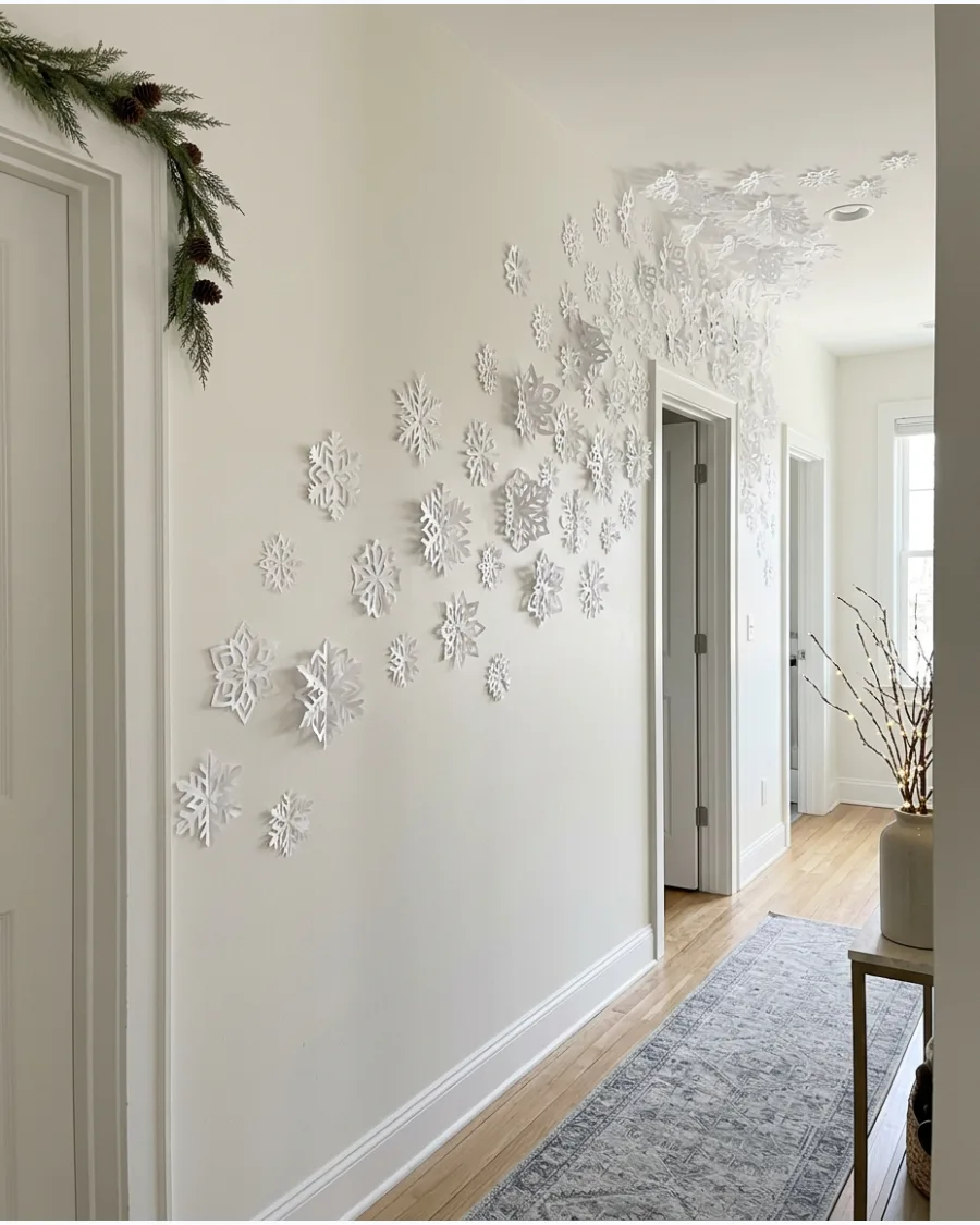 19. Paper Snowflake Hallway Wall