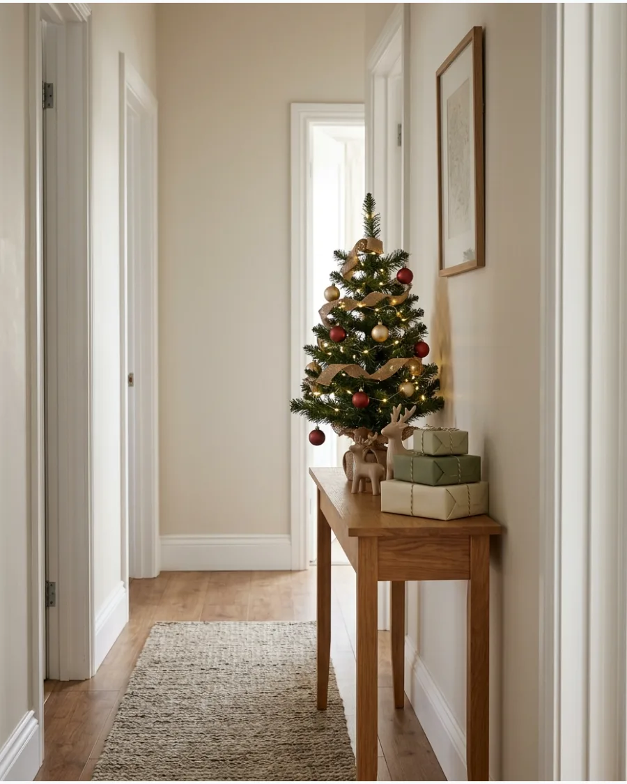 21. Christmas Console With Mini Tree