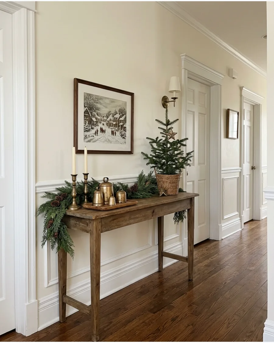 24. Vintage Christmas Console Table