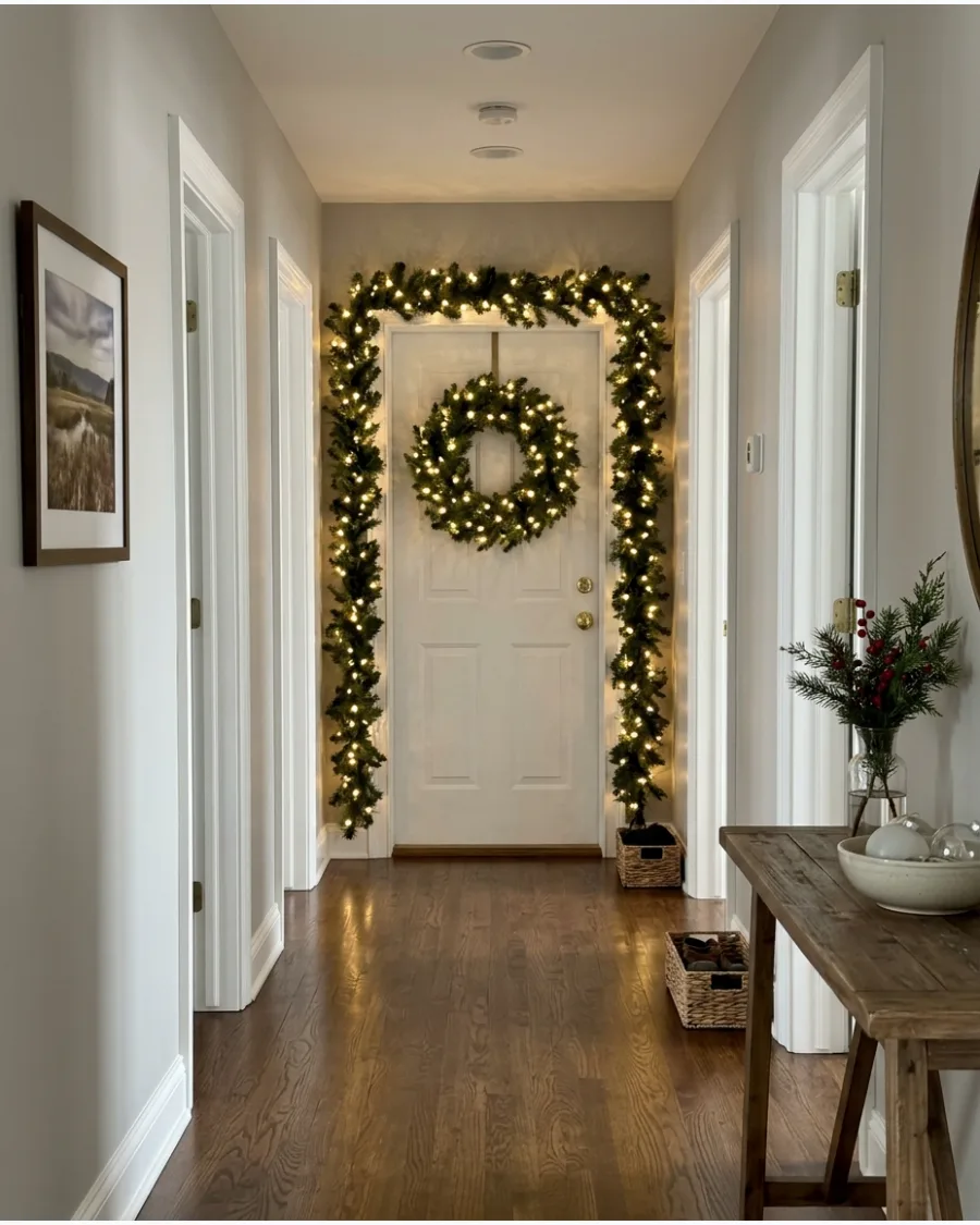 33. Lighted Garland Around the End Doorway