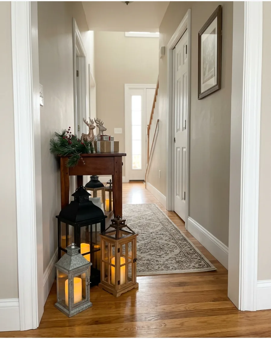 34. Lanterns Along the Hallway Floor