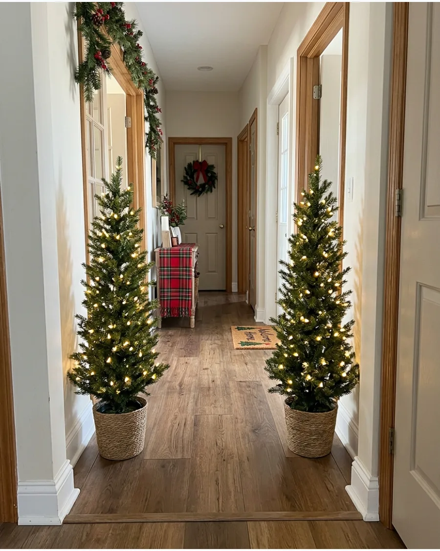 36. Glowing Mini Christmas Trees