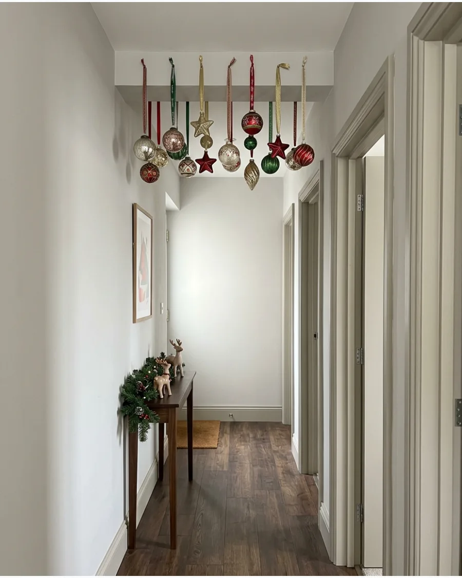 42. Hanging Ornament Hallway Display