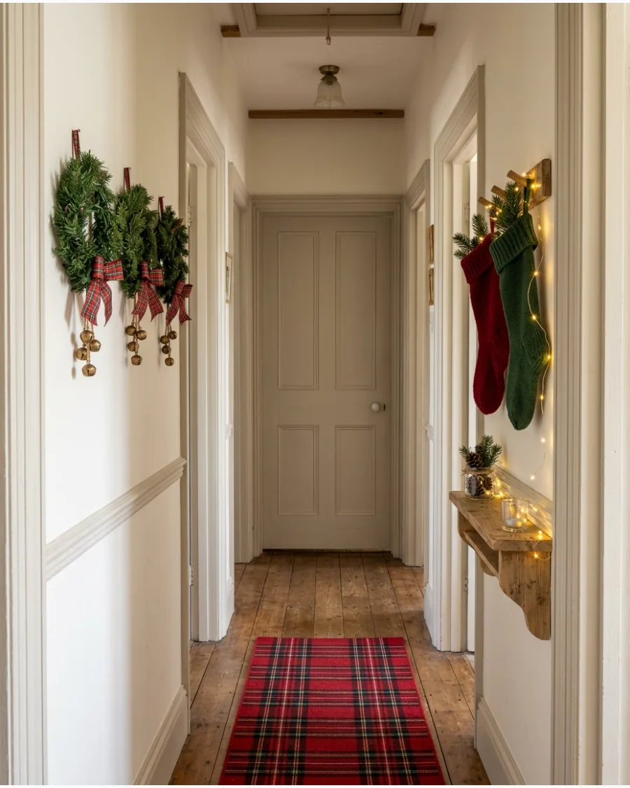 46. Cozy Cottage Christmas Hallway