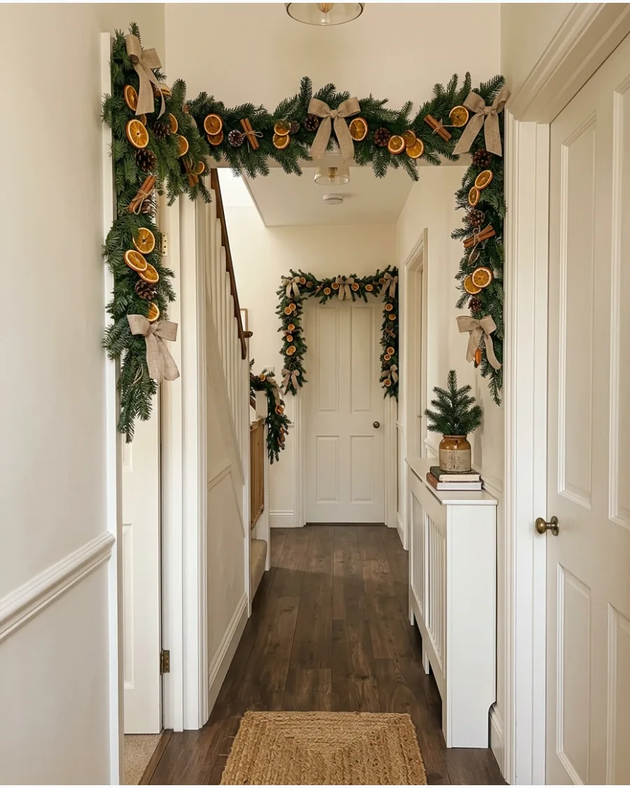 6. Dried Orange and Evergreen Garland