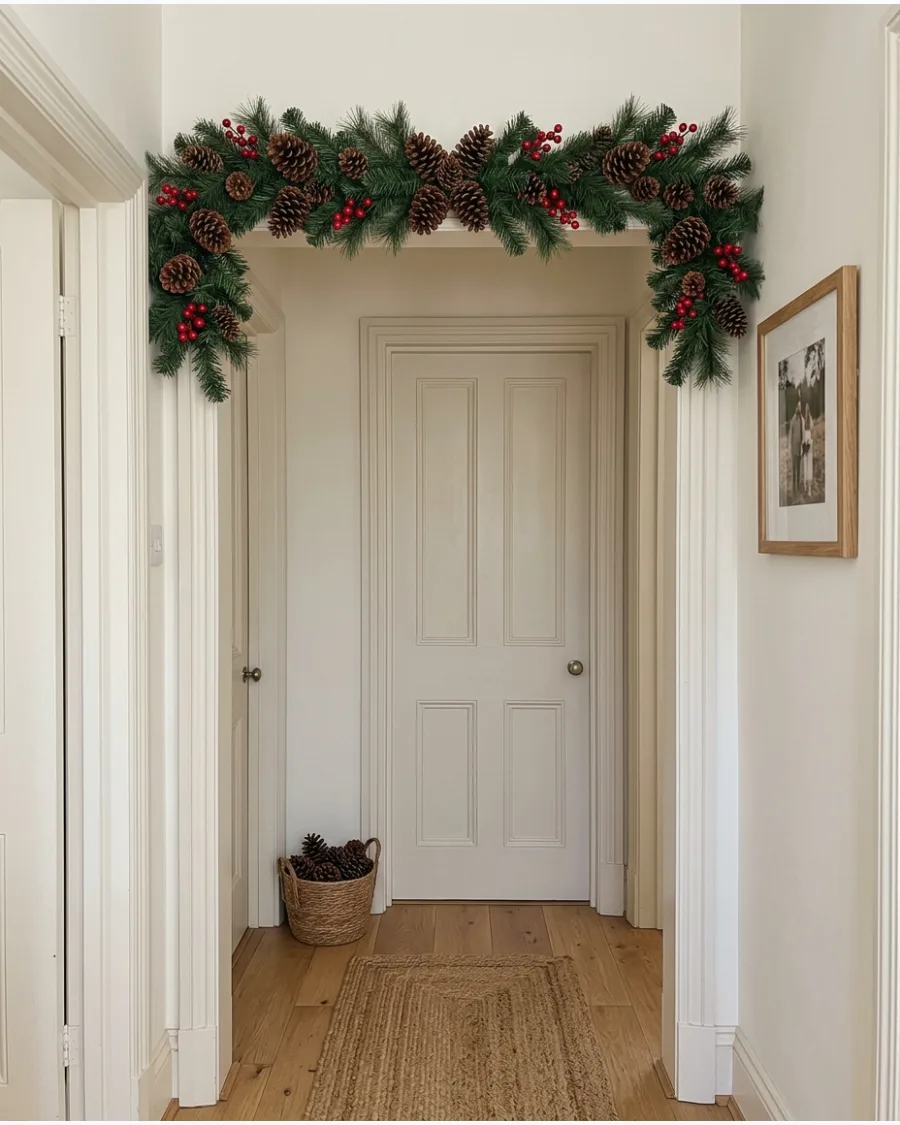 8. Pinecone and Berry Hallway Garland