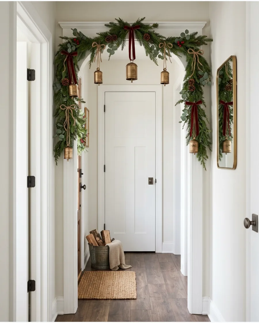 9. Brass Bell Garland Accent