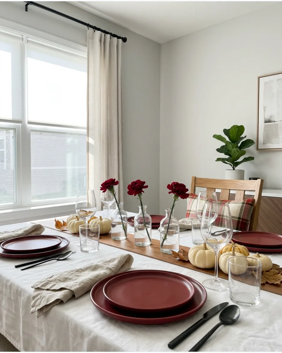 18. Modern Red Thanksgiving Tablescape