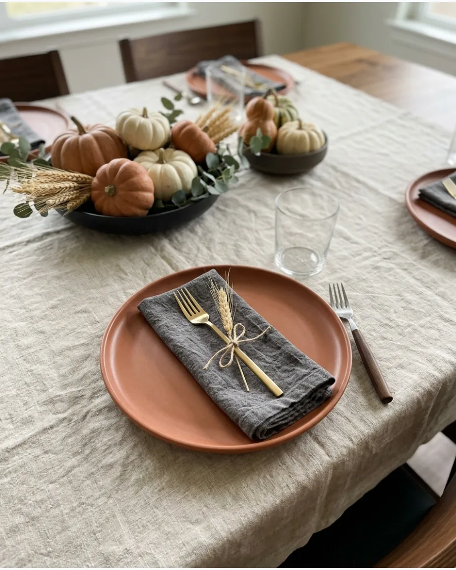 4. Modern Terracotta Thanksgiving Tablescape